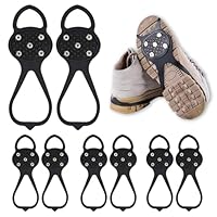 Gripper Spikes für Schuhe, 4 Paar Eisgriffe Cleat Silikon Steigeisen Schuhe Abdeckungen Outdoor Schnee Klettern Universal rutschfeste Greifer Spikes Anti-Rutsch über Schuh Durable Cleats