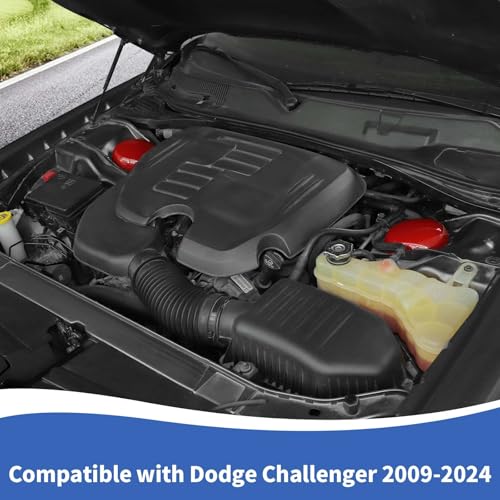 Image of RAZPOY Engine Compartment Suspension Cover Engine Bay Accessories Compatible with Dodge Challenger Charger 2009-2024, Red