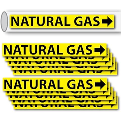 Wrapco Natural Gas Pipe Labels 10 Pack Cover