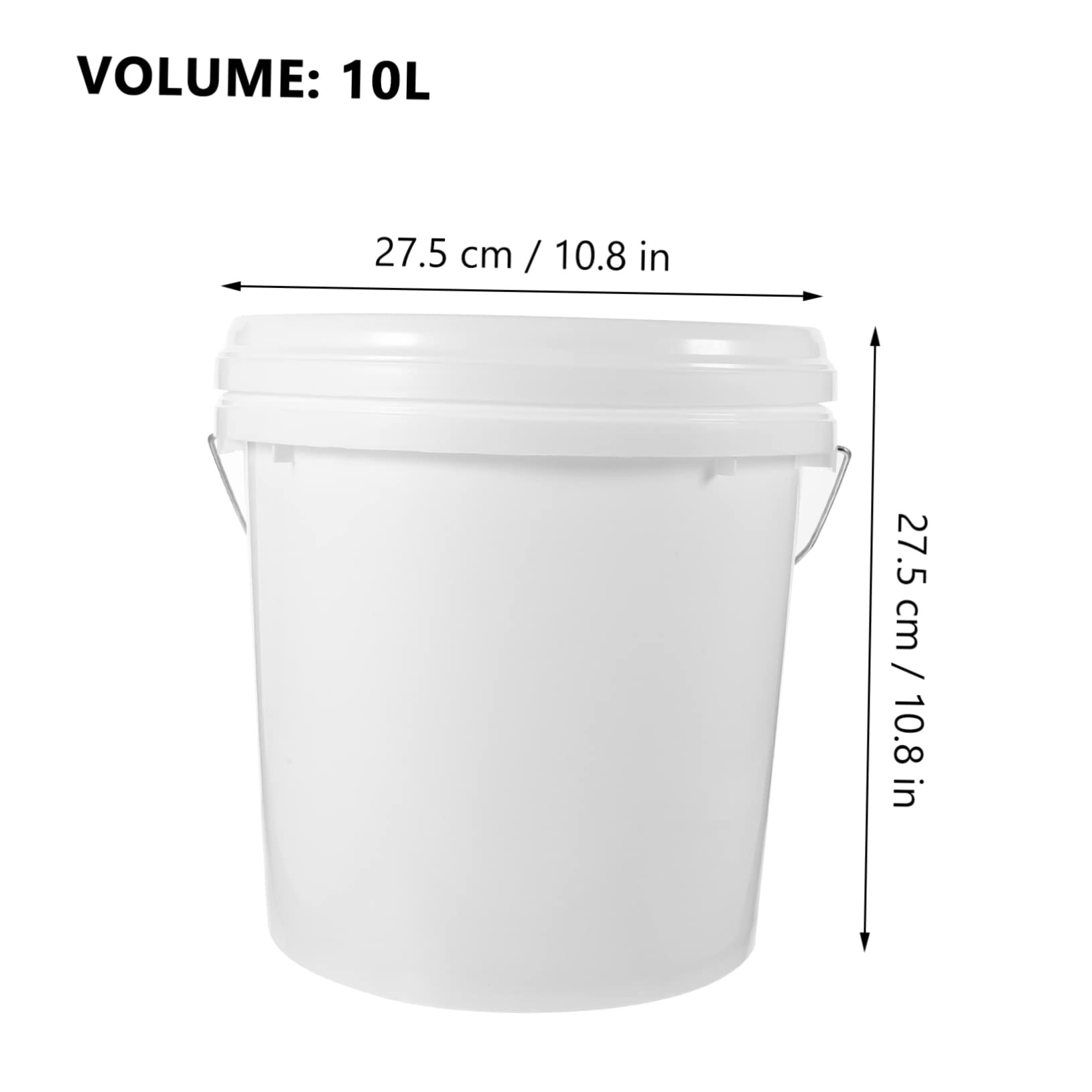 Cubo Redondo Hdpe Blanco de 10 L de Pintura con Tapa