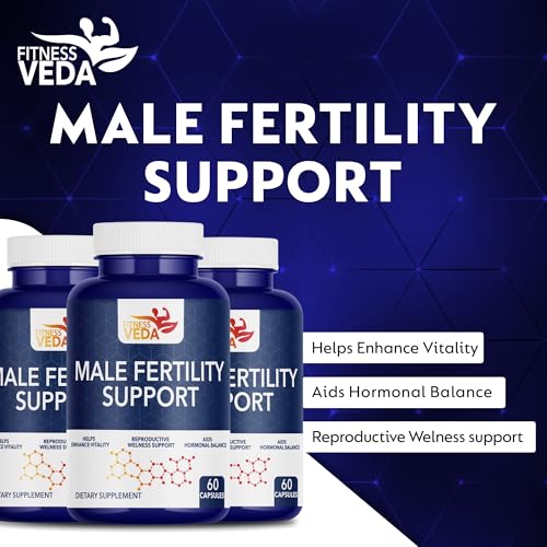 Image of Fitness Veda Male Fertility Support Capsules | Men's Reproductive Health & Vitality Formula |Herbal Fertility Booster | Sperm Health, Stamina & Reproductive Wellness Support - 60 Veg Capsules