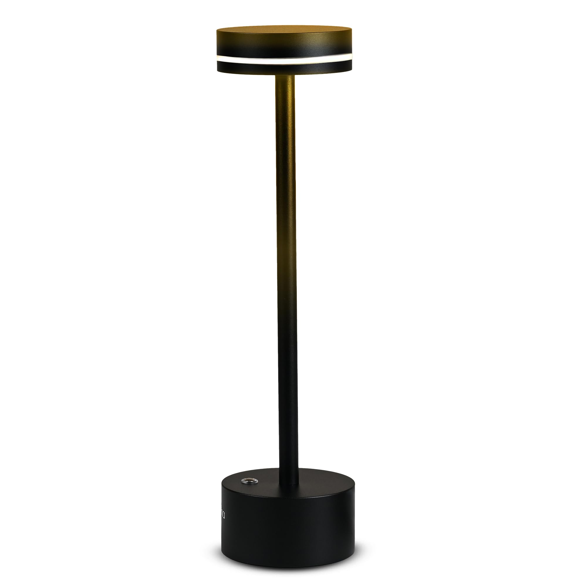 Rosha Lumina Wireless Iron LED Table Lamps | Upto 8-10 Hrs 1800mAh Rechargeable Batteries | Touch Dimmer Control | 3 Level Brightness (Black)-image-40