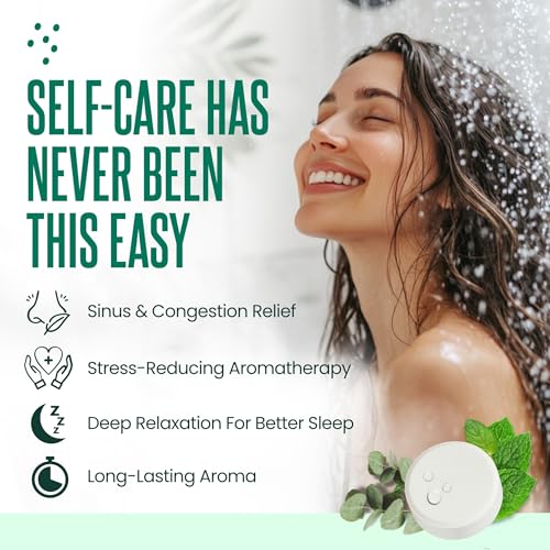 Image of Cleverfy Eucalyptus Shower Steamers, Aromatherapy Gifts for Men, 18 Tablets