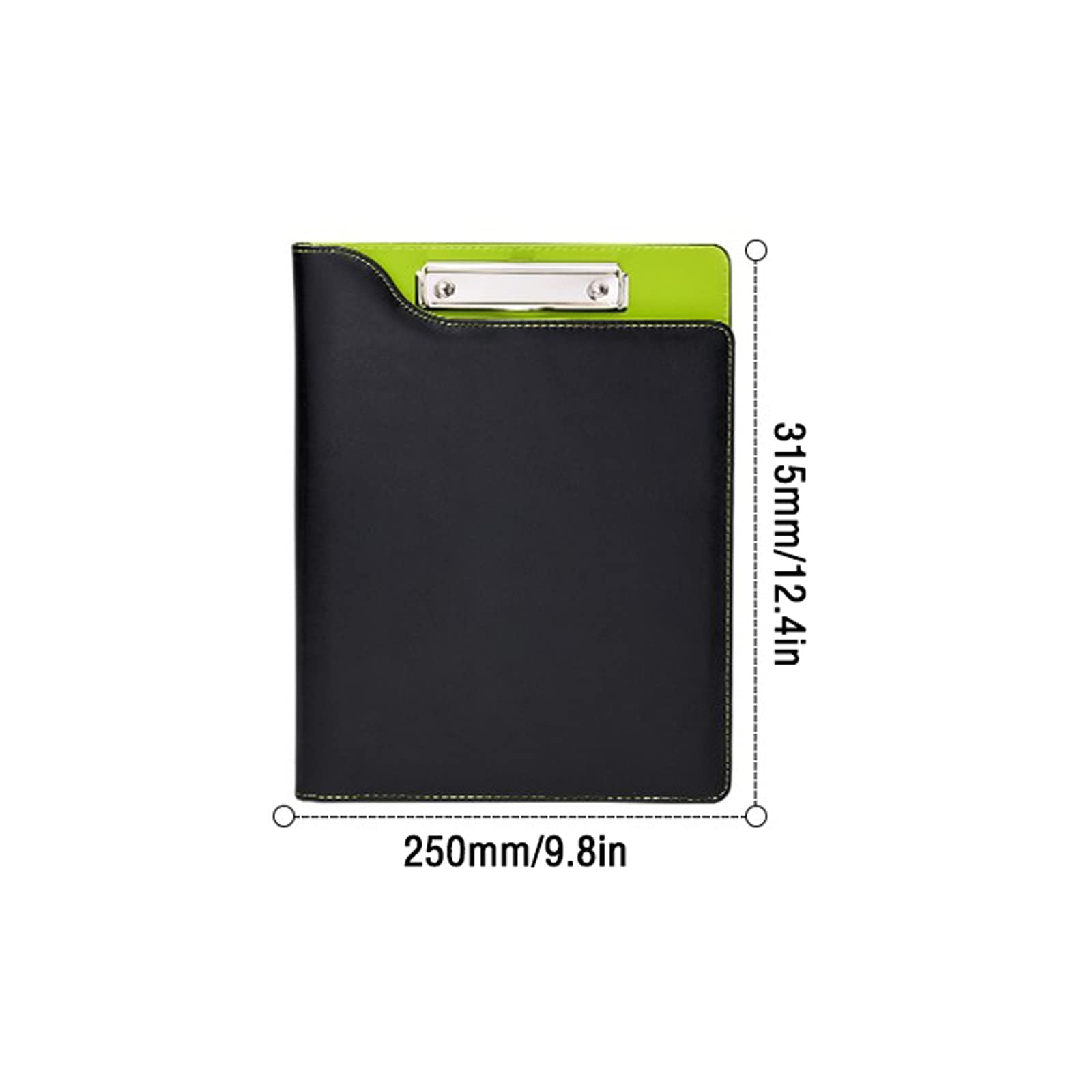 Uchwyt na dokumenty A4, wielofunkcyjny segregator spotkanie biznesowe Clipboard wielokolorowe podpisywanie książka skórzany segregator do biura, szkoły, biznesu, teczka do archiwum (zielony)