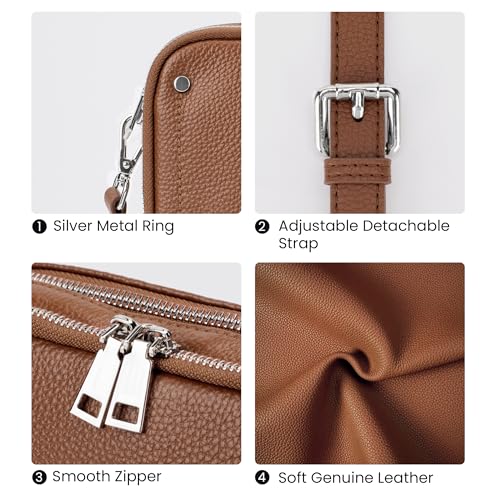 Image of befen Genuine Leather Crossbody Bags for Women, RFID Leather Purses