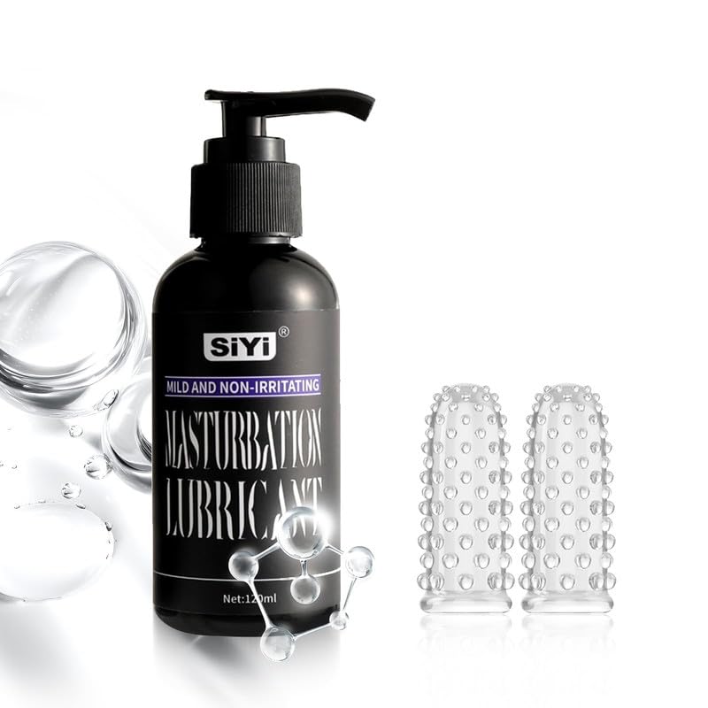 Image of SiYi Water-Based Personal Lubricant, Oil-Like Silky Glide, Non-Sticky & Easy Clean, Toy Compatible Lube for Solo & Couples, Pump Dispenser + Finger Sleeves, 4 Fl oz (120 mL)
