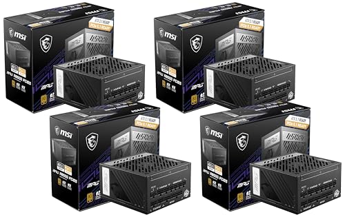 Image of MSI MPG A850G PCIE5, Fully Modular Compact Gaming 850W Power Supply, 80+ Gold, Native 12V-2x6 Cable, 100% Japanese Capacitor, ATX 3.1 & PCIe 5.1 Ready, Low-Noise, 10 Year Warranty (Pack of 4)