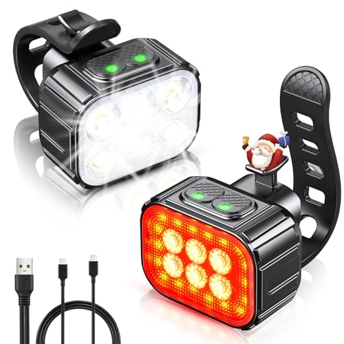 CIRYCASE Luz Bicicleta USB Recargable, Delantera y Trasera, IP65