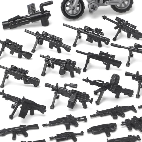 Feleph SWAT Waffen Militär Set für Figuren, Polizei WW2 Armee Spielzeuge zum Army Soldaten, Bundeswehr Krieg Teile Kompatibel mit Großen Marken Bausteinen