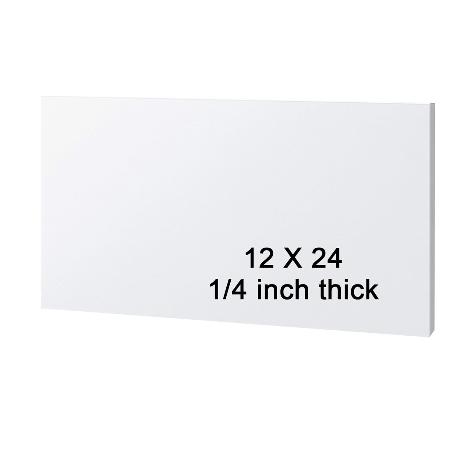 HDPE Sheet 1/4-12" x 24" High Density Polyethylene Sheets with Protective Film 1/4 Thick HDPE Plastic Sheet Board Solid Plastic Block for Flat Panel DIY Projects Machining Home (White) 12“x24"x1/4" White 1