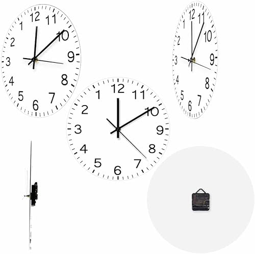 Miniatura 9 de The Geeky Days Reloj de correr hacia atrás de 12 pulgadas, números de Arabia, funciona con pilas, cuarzo silencioso, antiagujas del reloj, inversa,