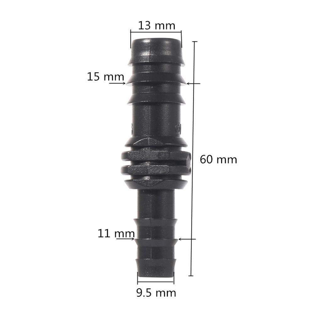 Kit de conectores conjuntos de manguera 200 PCS Plastics Barbed DN12 A DN16 Conectores reductores de tubos Jardín Irrigación de agua Manguera de agua PIE TUBO REPARACIÓN DE LOS JUNTAS DE ACOPLAMIENTO