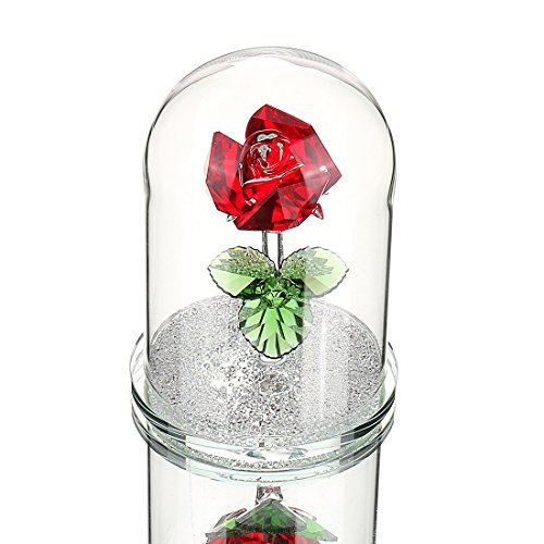 H&D Crystal Enchanted Rose - Figura Decorativa, 5 Colores a Elegir