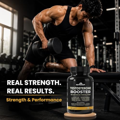 Image of Nutrasium Testosterone Booster Supplement For Men | Testo Booster with Tribulus 1000mg & Ashwagandha 500mg | L-Citrulline & Kaunch Beej | Safed Musli & Ginkgo Biloba | 30 Veg Tablets