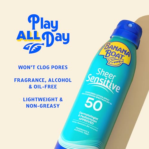 Banana Boat Sheer Sensitive Body Spray, SPF 50, 6oz (Pack of 2) - image 5