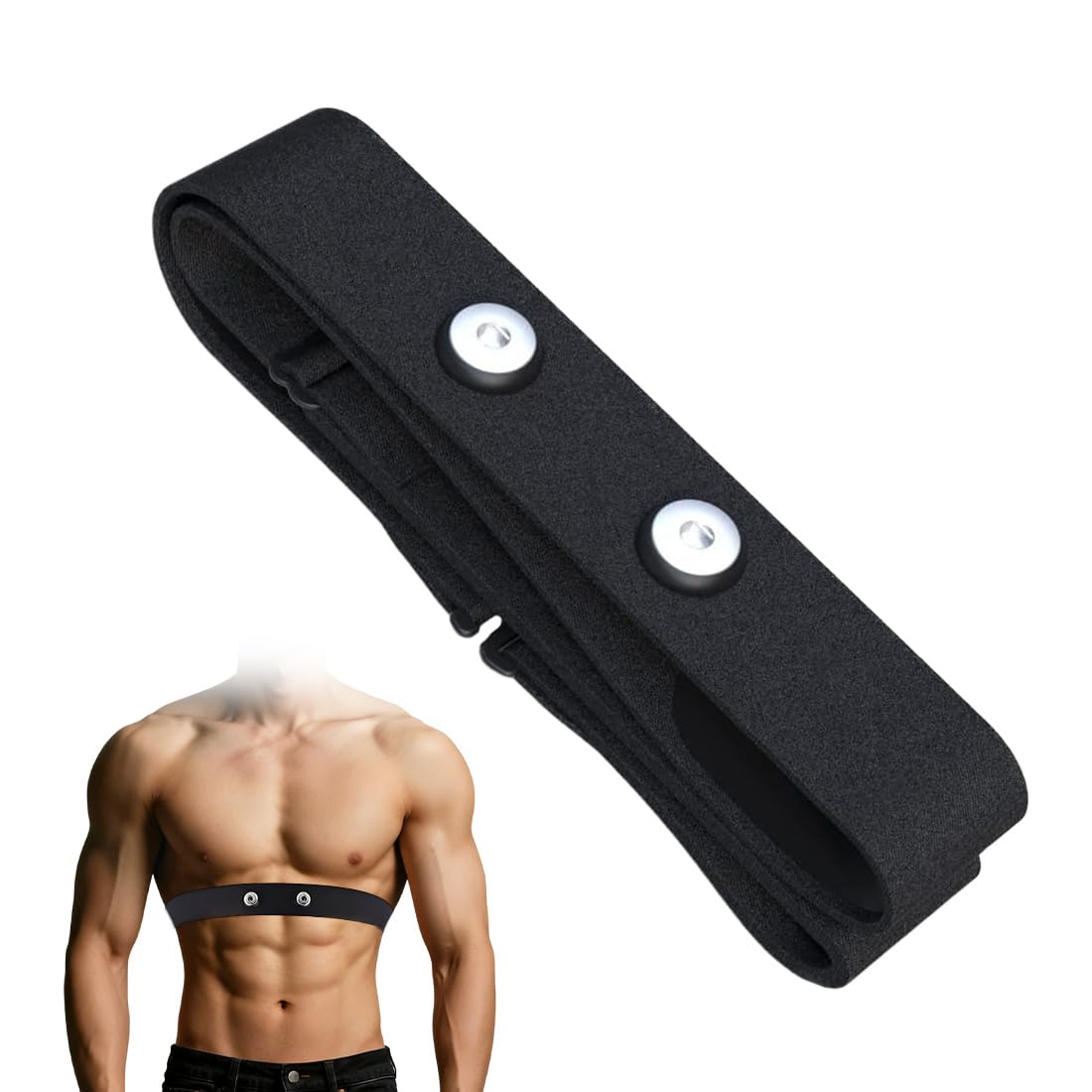 Fascia cardio Elastica Regolabile,cintura di ricambio elastica regolabile, cintura toracica morbida, adatta per Garmin, Wahoo, Polar H10 H9, Coospo,Magene, Bryton,LIVLOV, Sensori di distanza da 45 mm