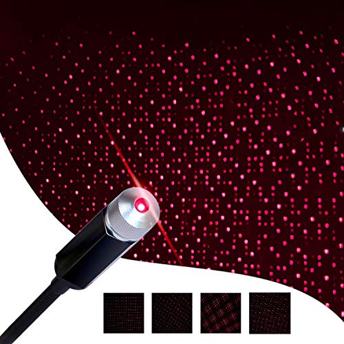 Romantic Star Projector Night Lights, Flexible Romantic Galaxy USB Night Lamp for Cars
