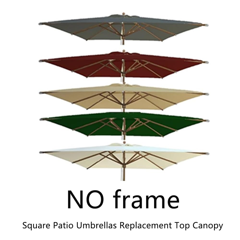 3x3m Quadrato Baldacchino Per Ombrellone Da Giardino 8 Stecche Telo Di Ricambio Per Ombrellone Da Tavolo Palo Centrale, Copertura Poliestere 200g/㎡(Beige)