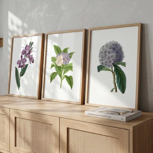 Image of kotart Floral Wall Art Home Decoration | Aesthetic Paintings With Frame For Living Room Bed Room Hotel Wall Decor Digital Reprint Set of 3 (19X25 inch)