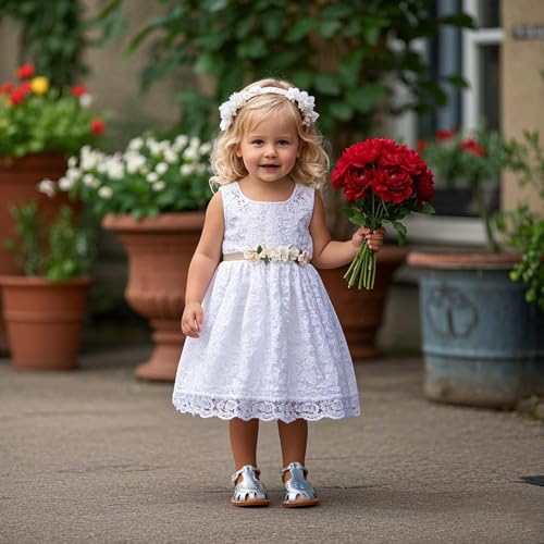 Image of THEE BRON Toddler Girls Closed-Toe Sandals Sweet Retro Cutout Summer Dress Shoes