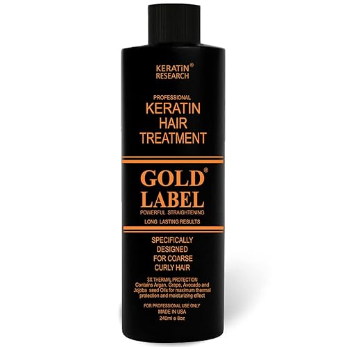 Keratine Research Chocolate Gold Label 8.1 fl oz Acondicionador, Unisex, Todo Tipo de Cabello, Fórmula Mejorada, Para Alisar Pelo De Cabello Rizado