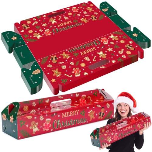Spiareal 100 Pcs Christmas Ham Bread Boxes, Gingerbread Man