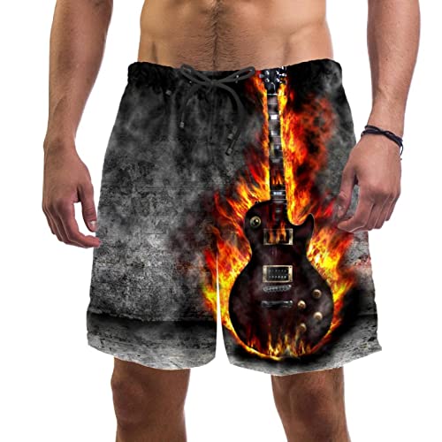 Maillots de bain pour hommes JDEZ anti-irritation short de plage guitare