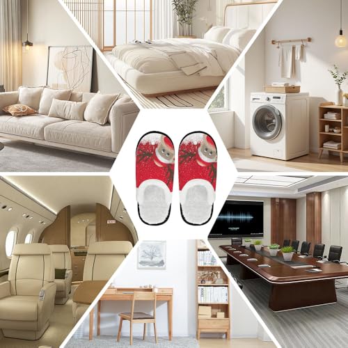 Warm House Slippers for Women Men Christmas Funny Reindeer Santa Snowman Xmas Tree Snowflake Slipper Plush Warm Winter Slip on Cozy Memory Foam House Shoes Holiday Party Gifts4