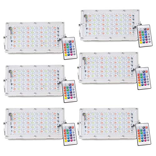 Image of MLD 10 Watts Color Changing Brick Led Flood Light indoor outdoor with Remote Control(Color-RGB,20w)-pack of 6