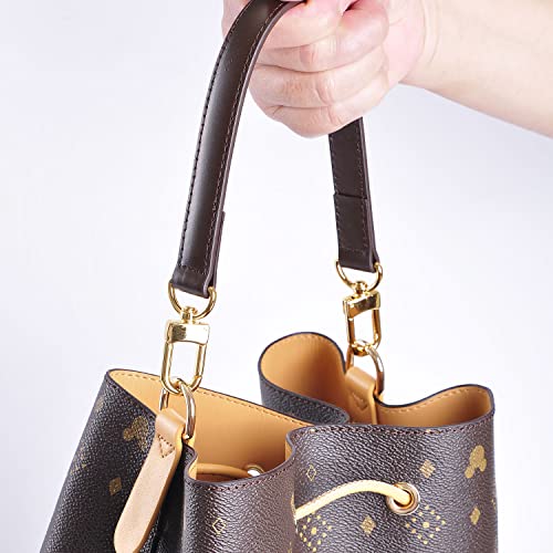 Image of Genuine Leather Plain Strap Replacement Top Handle Leather Strap for Handbag (Coffee, 14.5 in)