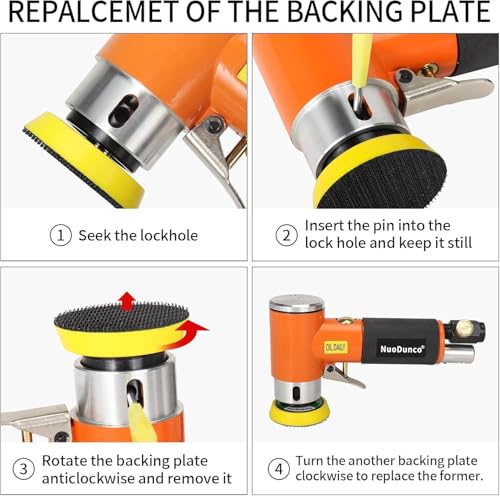NuoDunco Druckluft Exzenterschleifer Mini 50mm 75mm Poliermaschine Auto Polierer Set
