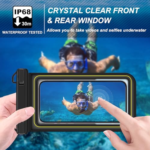 Razobws IP68 Waterproof Phone Pouch Floating, Up to 6.7",Black - image 7