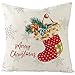 AMDXD Ochraniacz na poduszkę 50x50cm, len poszewka na poduszkę, czerwony zielony biały Śnieg Merry Christmas Skarpetki