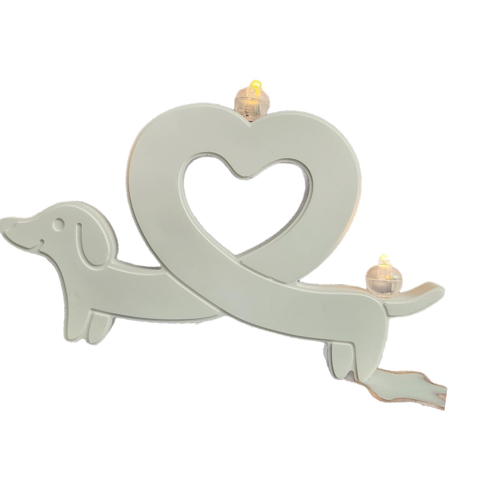 APGLSXY Resin Plaster Cement Mold Silicone Dachshund Mold with Open Heart Center for Decor and Casting Projects, 18cm / 7.09inch Dog Wax Ornament Silicone Casting Form Maker