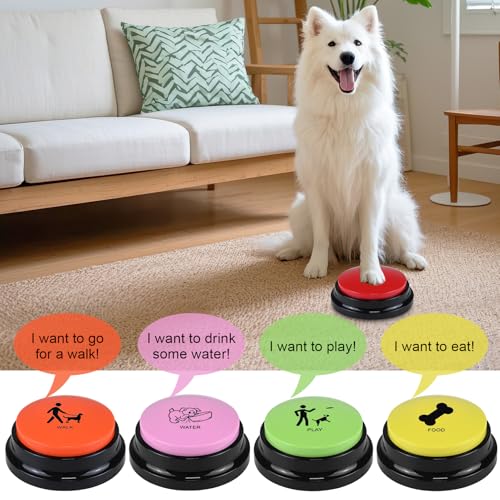 Pet training with communication buttons