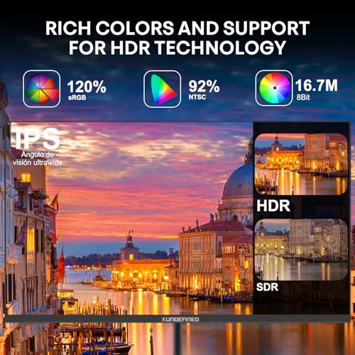 Image of 24 Inch Computer Monitor with Speaker, 144Hz FHD (1920 x 1080) Fast IPS Gaming Monitor, FreeSync, 99% sRGB, 3-Sided Frameless, HDR, Blue light Filter, Tilt, HDMI VGA Port for Gaming, Home, Office