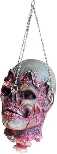 Alipis Colgante de cabeza de zombi de Halloween, cabeza muerta simulada, partes de cuerpo muerto sangriento, horrible colgante, decoración de cabeza disponible en Yaxa Peru