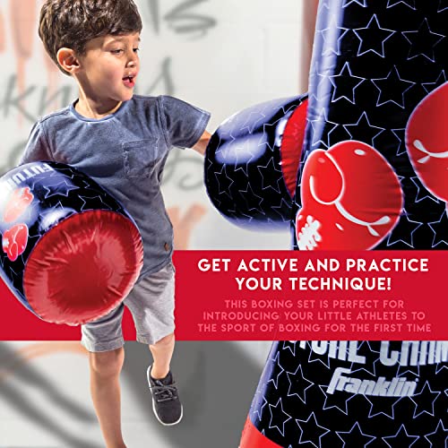 image for Franklin Sports Inflatable Punching Bag & Bopper Glove Set - Perfect f