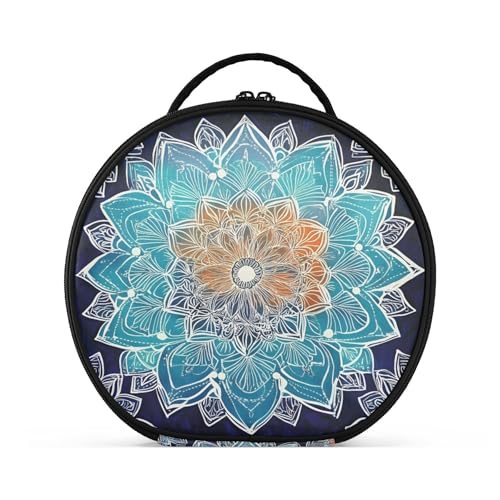 Takiito Mandala Travel Makeup Case Portable Makeup Box Artist Cosmetic Case Organizer With Adjustable Dividers