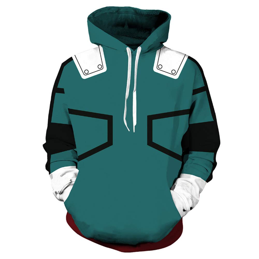 Hero Academia Midoriya Izuku Hoodie Bakugou Katsuki Hoodie and Todoroki jacket, Color-10, XL