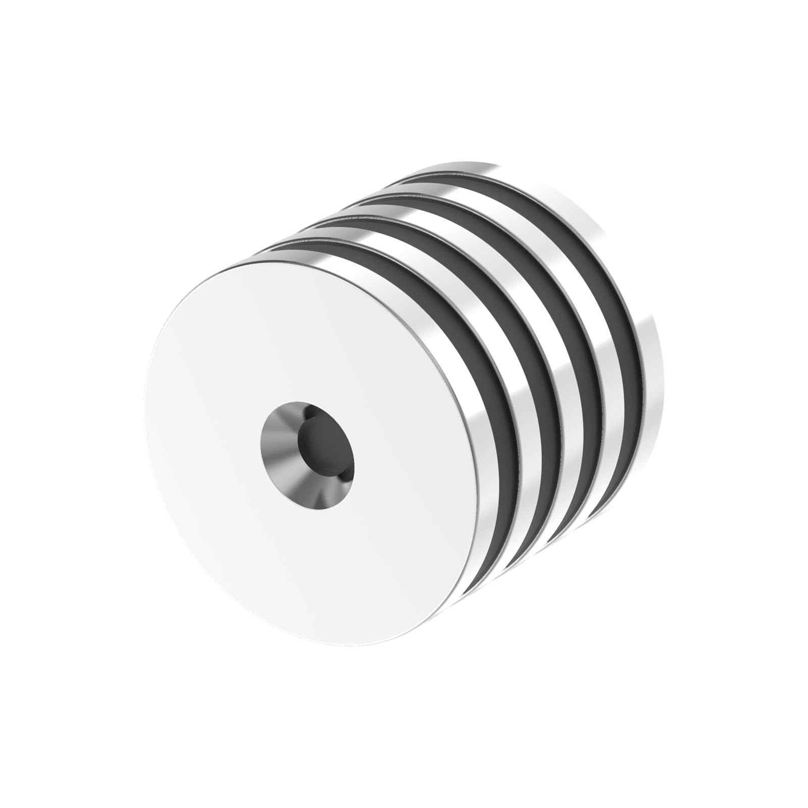N52-1.25" D x 1/8" H 18LBS Countersunk Mounting Magnet - 6 Pack, Powerful Rare Earth Magnets W/#8 Countersunk Hole,Super Strong Neodymium Ring Magnets for DIY, Building, Scientific, Craft