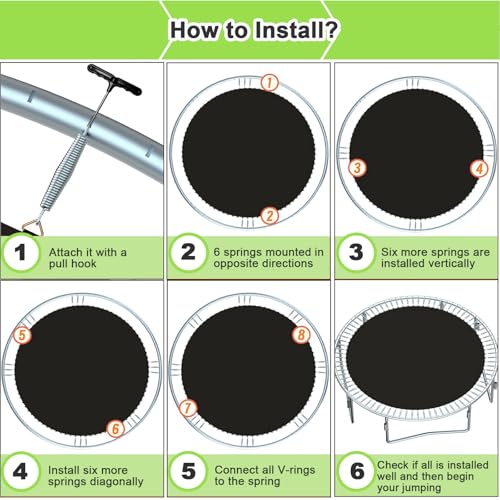 Tapis de saut de remplacement imperméable pour trampoline rond de 1,8 à 4,2m - 6