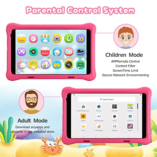 okaysea 8 Zoll Kinder Tablet, 1280×800 IPS HD, Kindersicherung, Android 11 Tablet für Kinder, 2GB RAM, 32GB ROM, Zwei Kameras mit Kindersicherem Gehäuse – Bild 4