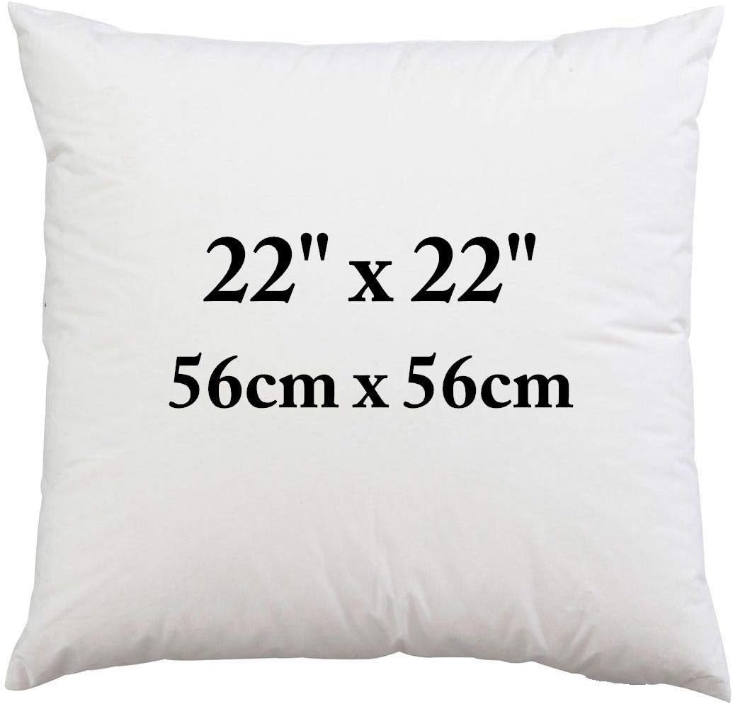 S Green LinensSet of 2-56cm x 56cm Cushion Pad Pillow Insert Stuffer Sham Inner Filler - Made in The UK