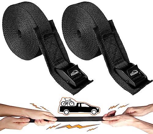 2Pack Kayak Tie Down Straps 8Ft Lashing Strap Padded Cam Buckle Cargo Strap Adjustable Kayak Straps Roof Rack Cinch Strap Ratchet Straps for Trucks Motorcycle Boat Tie Down Packing Moving 1″ x 8′