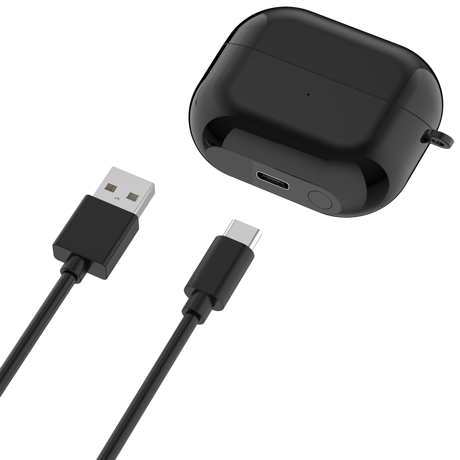 Étui de chargement de rechange compatible avec Samsung Galaxy Buds 3 Pro - Boîtier de chargement - Support pour écouteurs SM-R630 (noir)