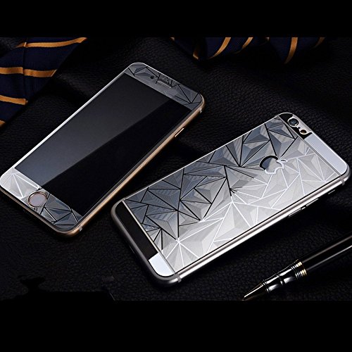 Cool Idea Iphone 5s Iphone5 Iphone SE 3d Diamond Screen Protector,front & Back Colored Tempered Glass Screen Protector for Iphone5s (Silver)