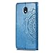 Galaxy J7 Refine Case - PU Leather Wallet Embossed Mandala Floral Flowers Kickstand Flip Cover Card Holder for J7 2018 Blue