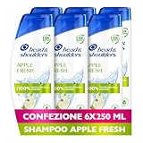 Head & Shoulders Apple Fresh Shampoo Antiforfora 250ml Formato Convenienza X6. Uso Quotidiano. Fino al 100% Protezione dalla Forfora, Clinicamente Testato. Per Tutti i Tipi di Cute e Capelli