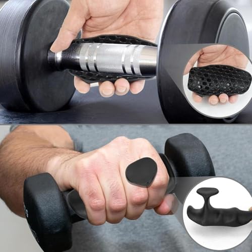 Grips para hombre de peso, silicona no deslizante, guantes de mano, gimnasio para mano, agarre con Wrist Wraps, Workout Accessories, Ejercise Gear for Men and Women, Black - Image 5